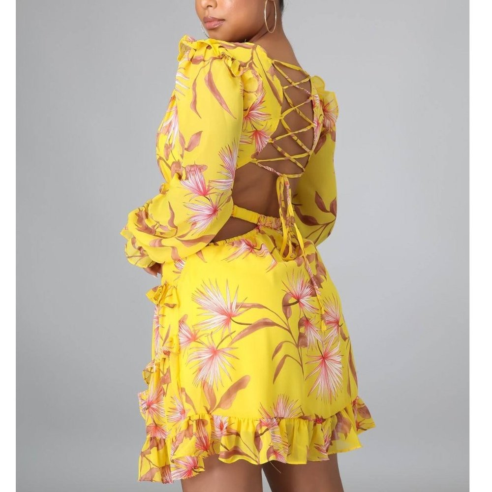 NWT Tropical Oasis Frill Dress - Picture 3 of 4